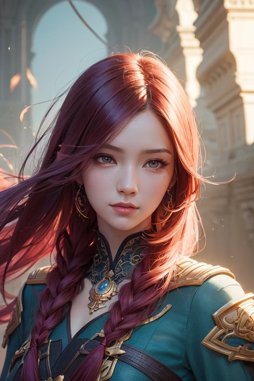 beautiful (zxzxberna), intricate colorful hair with , sunlight, beautiful lighting, vibrant lighting, intricate, highly detailed, elegant, smooth, by Ruan Jia and Artgerm and Anton Fadeev,  