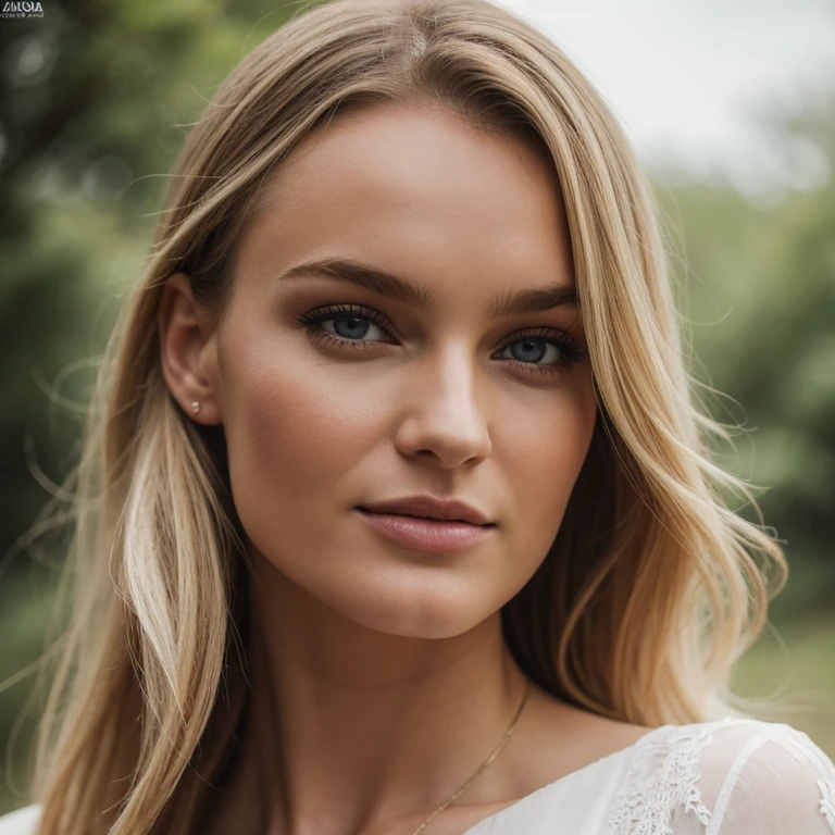 Фото sony a7iii 85 mm 1.4. Портрет дівчини, 26 років, довге волосся, блондинка. Має блакитні виразні очі, гарні довгі вії. Мила посмішка. Пухкі губи. Дуже гарна. Має риси обличчя як у romee strijd та candice swanopoel. Дуже детальне фото. Жуже реалістична дівчина. Більше деталей. Raw фото. Більш реалістична шкіра. Дуже детальна шкіра. Супер реалістичне фото живої дівчини. (high quality, ultra-detailed, realistic:1.2), ultra realistic 8k, ultra detailed, vibrant colors, studio lighting. Clear, very detailed photo, 3d face model. great detail. detailed eyes, detailed lips, girl. Do this pictures more realistic like photo raw. detailed features, uhd, dslr, soft lighting, high quality, film grain, detailed skin, hdr, 32k. More detailed and more sharp