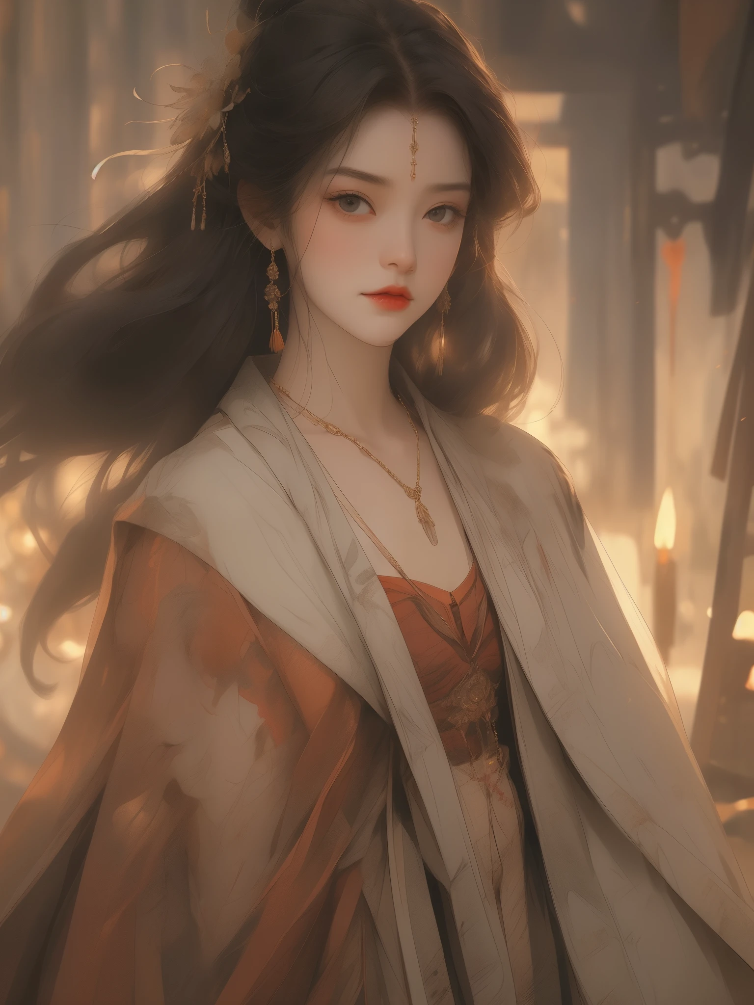 Best quality、masterpiece、A high resolution、(A girl holding a sword: 1.4)、full body, Flat slim figure、Porcelain turtleneck dress、Delicate hair accessorieine Necklace、detailed jewellery、pretty  face、Physically、Tyndall effect、realisticlying、Shadow Studio、edge lit、multicolor lighting、（highdetailskin：1.2）、（flatchest，smallunderboob）、8K, Ultra HD、Digital SLR、cold lighting、high high quality、volumettic light、sneak shot、photore、A high resolution、4K、8K、The background is blurred out，