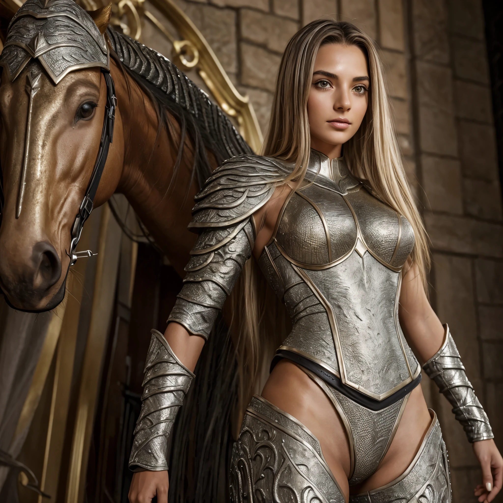 Knight of the Zodiac Aiolia de Leo, caveleira de ouro com capa branca, ataque na velocidade da luz, Saint Seya, (STYLE V-RAY!!!), (textura METAL REALISTA), CABELO REALISTA!!! (OURO BRILHANTE), (textura realista:2.0), (HDR:1.2), (4K), BLOND HAIR LONG, tiro de corpo inteiro!!!, camera low, TRAJE super detalhada ( ARMADURA), traje com pedras preciosas, ombreiras largas, mulher, rosto angelical, symmetrical face, seduzir, coxas musculosas definidas, SALA DO TRONO MAJESTADE, corpo inteiro, mostre as pernas de calcinha dourada brilhante relusente, olhos azuis sensuais, coxas BRANCA, pernas, boca vermelha, olhos pequenos, nariz fino, (ETINIA ESLAVA), pele branca, 22 year old girl skin clean, pele branca, skin clean, (OLHOS PERFEITOS!), hot girl, pele muito branca, albina
