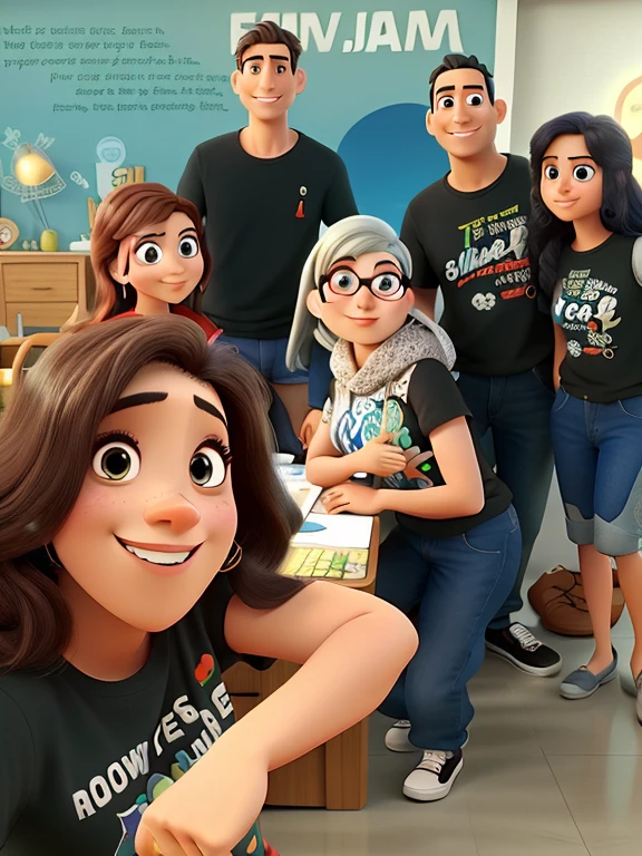 Seis pessoas no estilo pixar