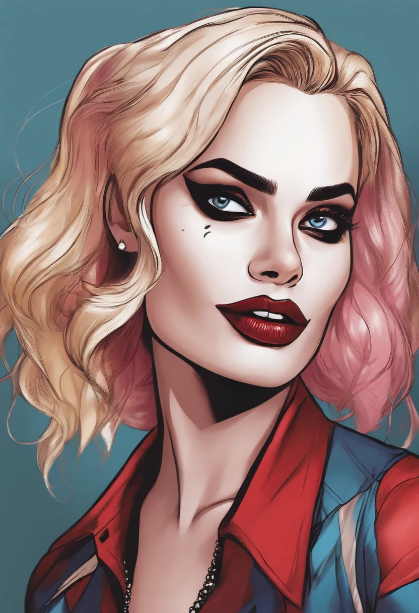 Margot Robbie as Harley Quinn cartoon