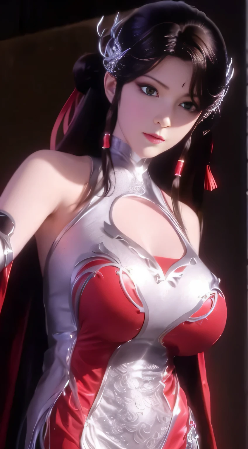 (ultrarealistic, ultra-detailed, best quality), a woman in a lingersuit posing for a picture, (large breasts), standing pose, beautiful alluring anime woman, seductive anime girl, ig model | artgerm, seductive. highly detailed, trending on cgstation, extremely detailed artgerm, beautiful realistic upper body, sexy pose, photorealistic perfect body, on a mannequin. high quality, range murata and artgerm