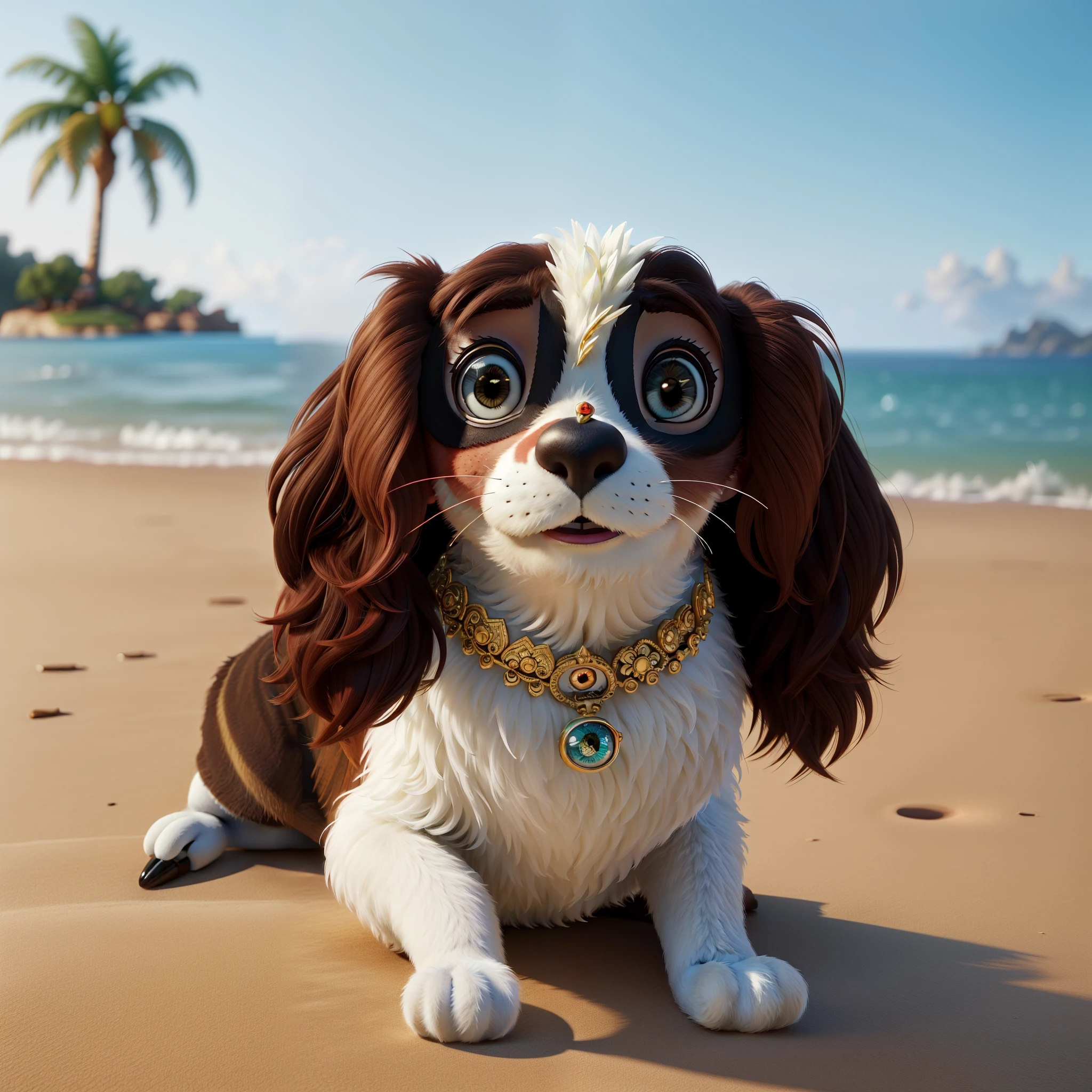 (masterpiece), (Need), (super-fine), (full bodyesbian:1.2), ultra-cute, , Pixar, , It's a big eye-catcher, , smile, Delicate and delicate, Fairytales, Incredibly high detail, pixar-style, bright color palette, natural soft light, background in solid color, Octane rendering, Trends on Artstation, opulent, ultra-wide-angle, 8k, k hd, realisticlying, teeth
