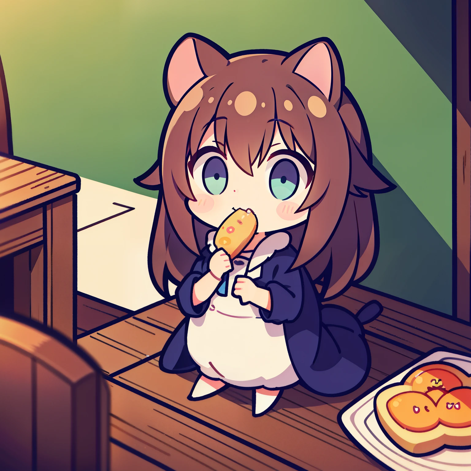 Cute hamster eating