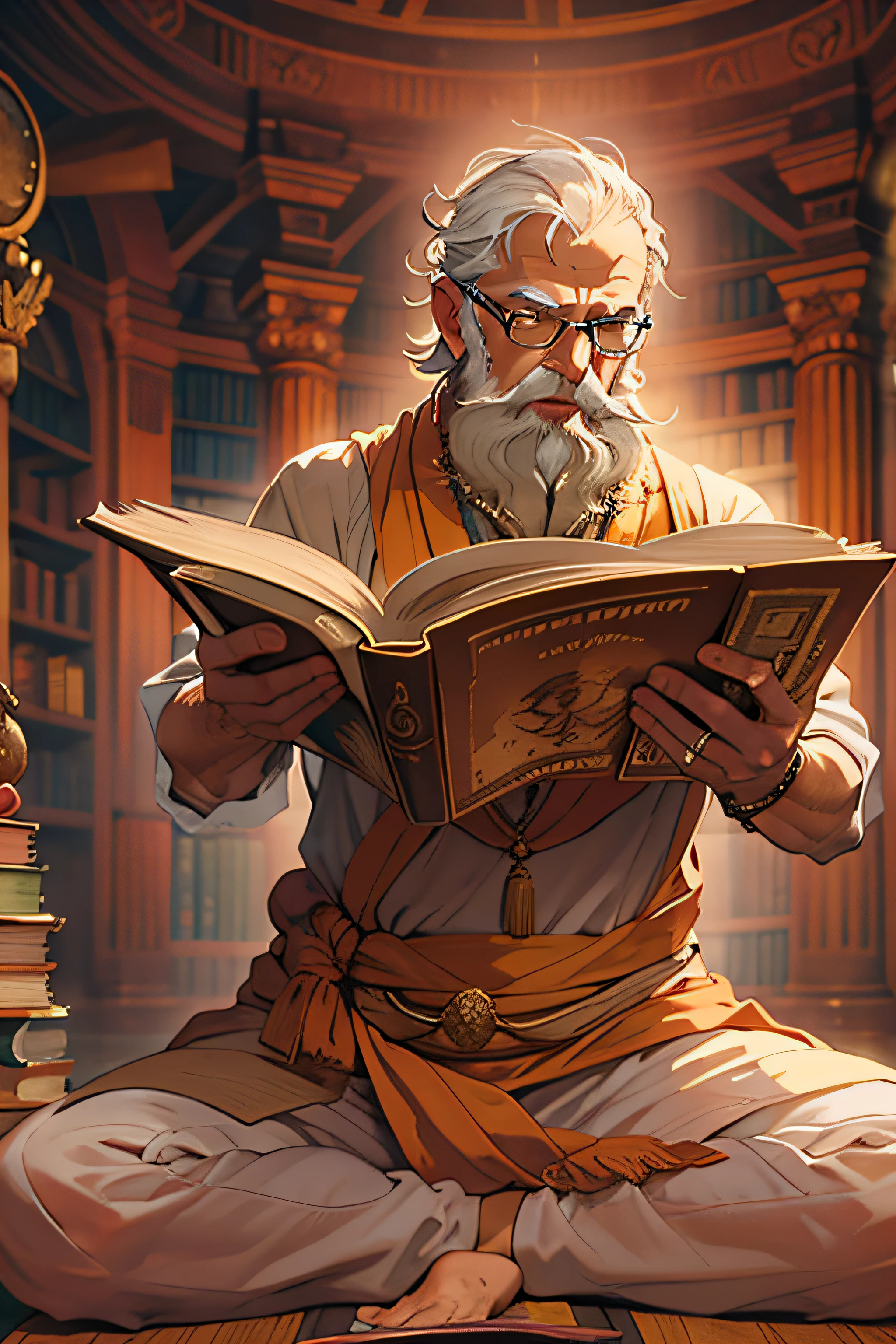 Create a Master Guru by holding a book in his hand