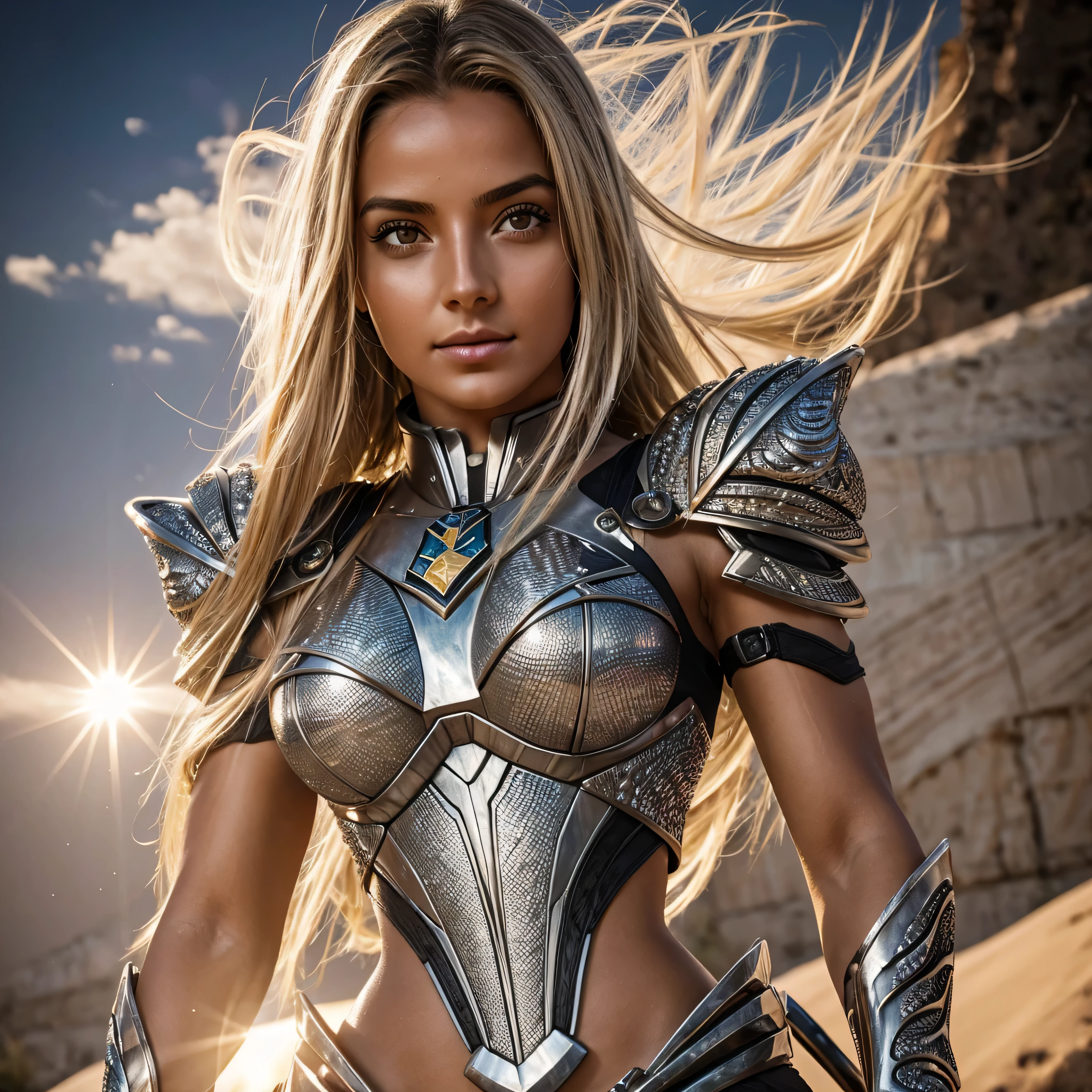 Knight of the Zodiac Aiolia de Leo, caveleira de ouro com capa branca, ataque na velocidade da luz, Saint Seya, (STYLE OCTANE RENDER!!!), (textura DIAMANTE REALISTA), CABELO REALISTA!!! (DIAMANTE BRILHANTE), (textura realista:2.0), (HDR:1.2), (4K), BLOND HAIR LONG, tiro de corpo inteiro!!!, camera low, TRAJE super detalhada ( ARMADURA), traje com pedras preciosas, ombreiras largas, nordic woman!, rosto angelical, symmetrical face, seduzir, coxas musculosas definidas, SALA DO TRONO MAJESTADE, corpo inteiro, mostre as pernas de calcinha dourada brilhante relusente, olhos azuis sensuais, coxas BRANCA, pernas, boca vermelha, olhos pequenos, nariz fino, (Nordic ethnicity), pele branca, 22 year old girl skin clean, pele branca, skin clean, (OLHOS PERFEITOS!), hot girl, pele muito branca, albina, luzes piscando, sol (LENS FLARE!)