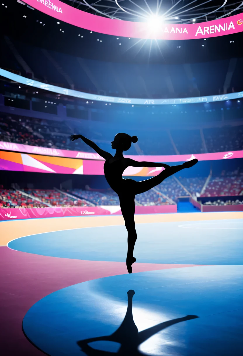 Rhythmic gymnastics silhouette,arena