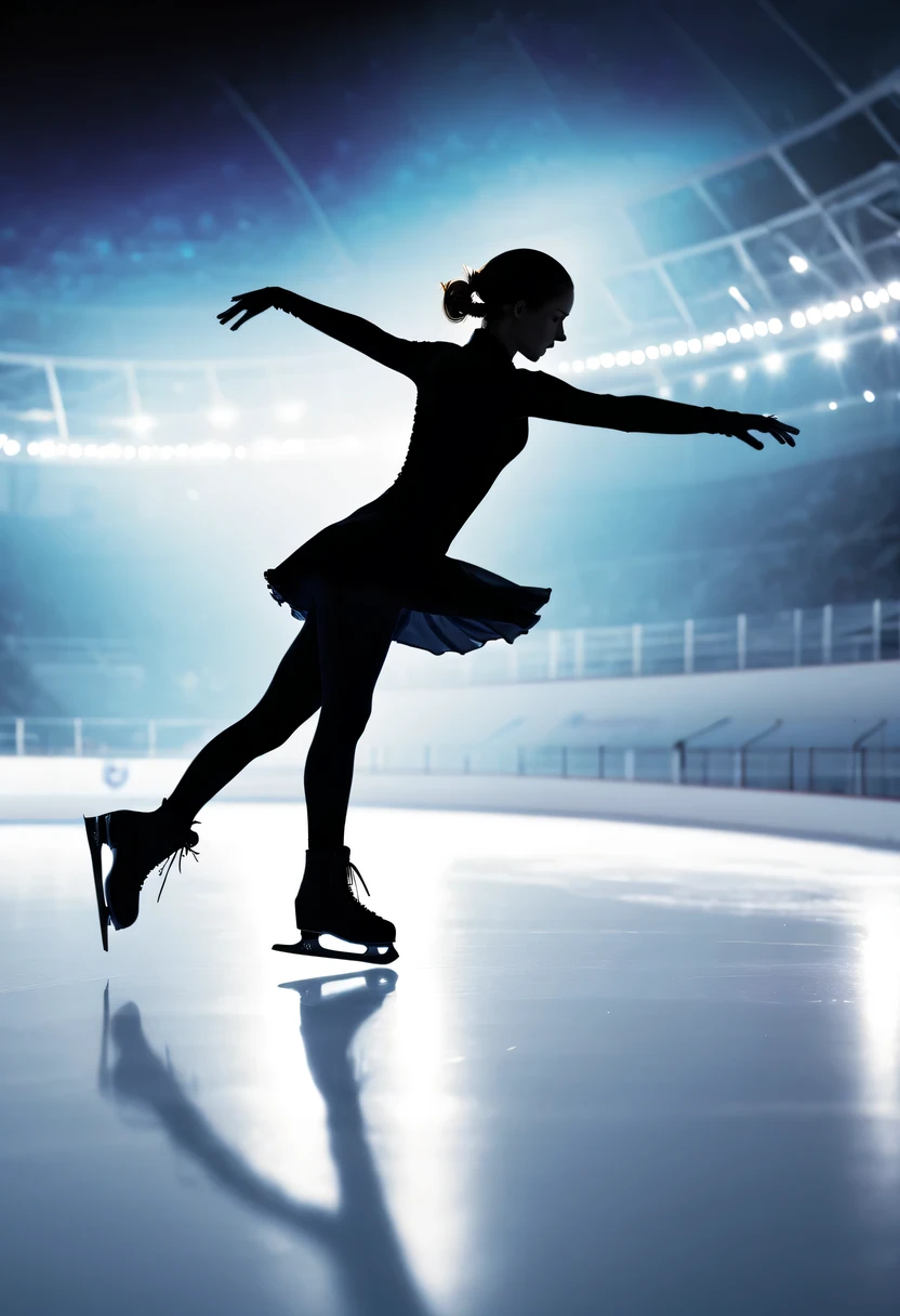 Figure skater silhouette,arena, Abstract,