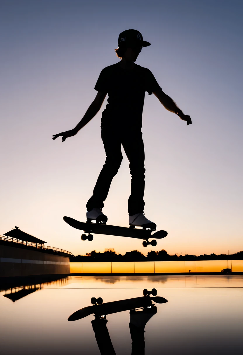 Pair skater silhouette,in ,