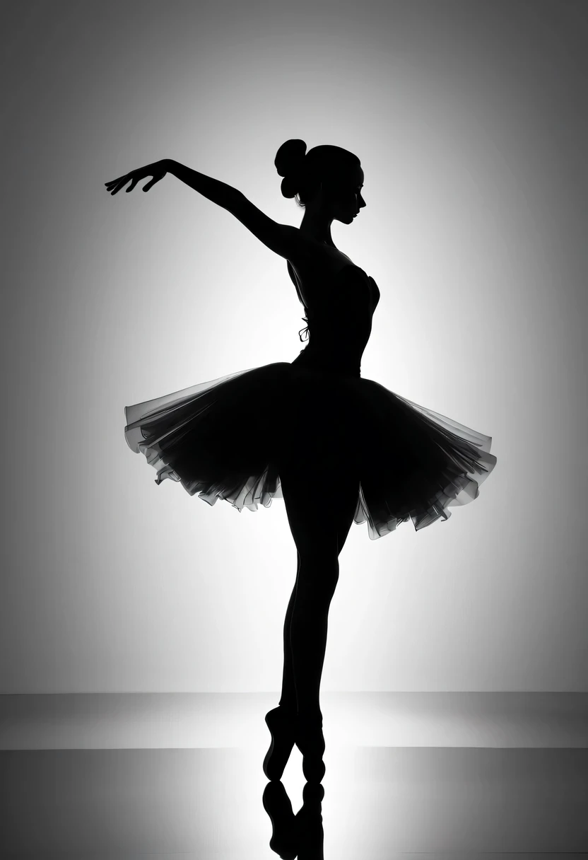 ballet silhouette，exist ， Abstract，