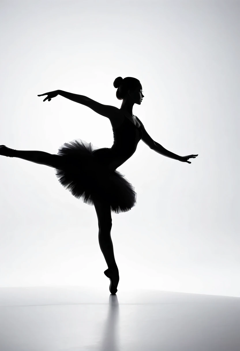 Ballet Girl,silhouette,window,abstract paintings,Lots of white space