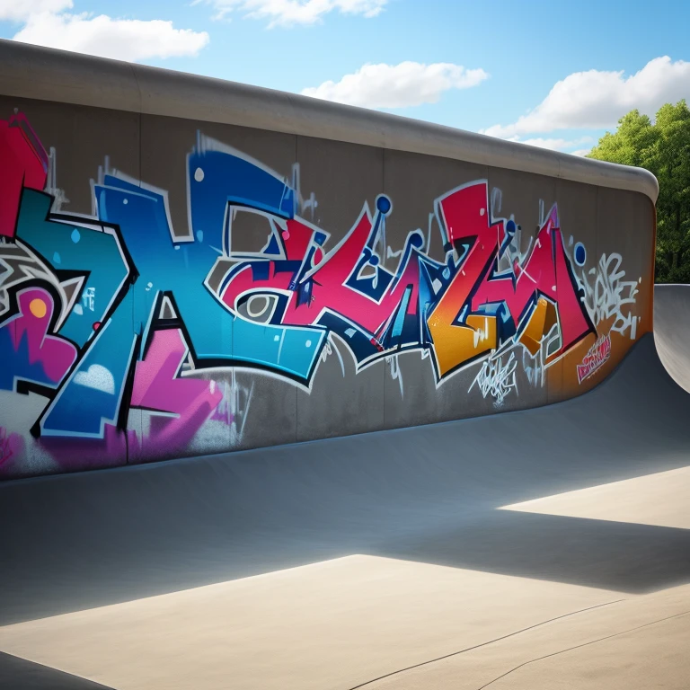 A skatepark with Graffiti