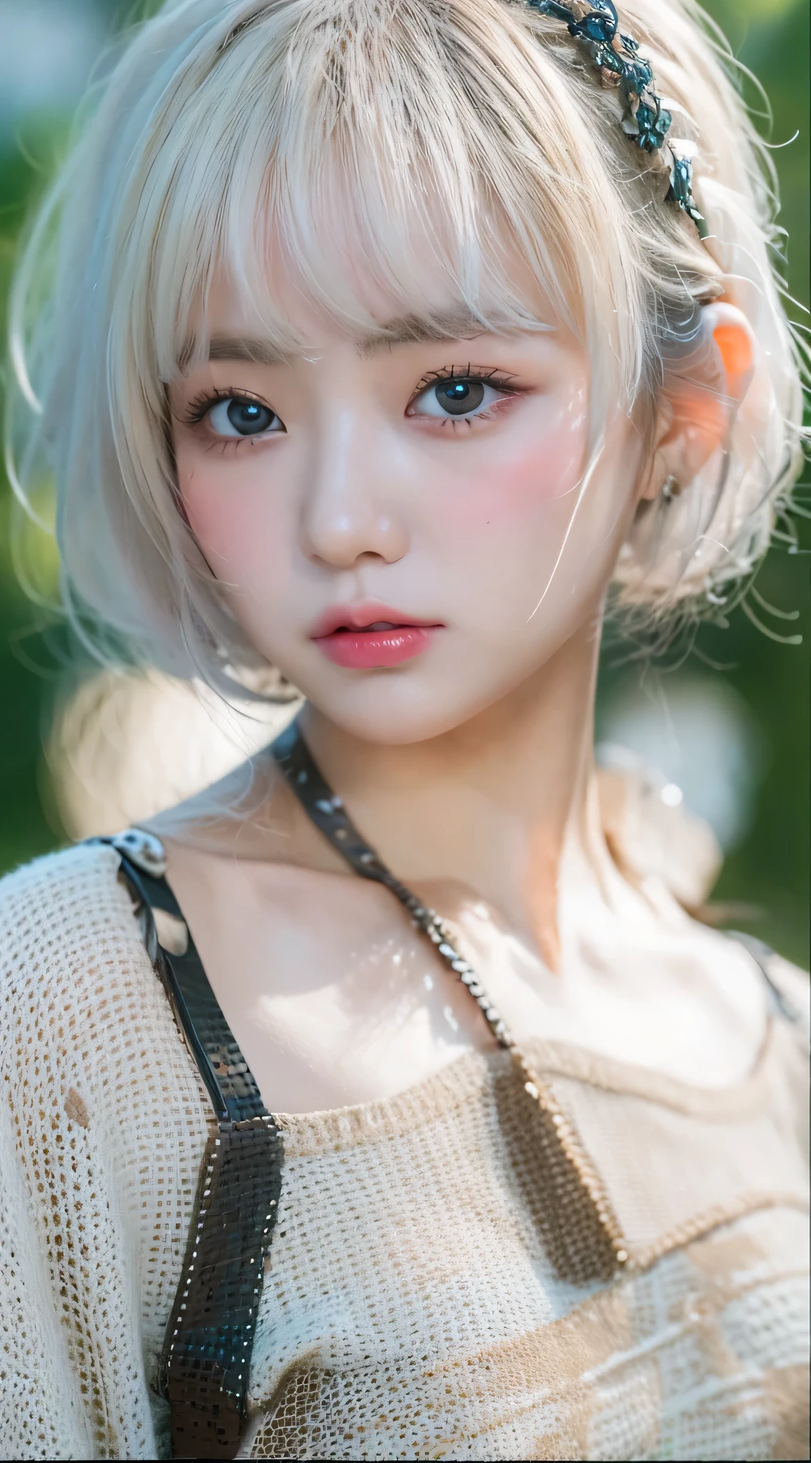 Female、White drool from the mouth、Short Hair Outdoor Fair Skin Disheveled Hair Super Cute、Soft and face、black hair、8K resolution、Super realistic、Super fine、 Soft body toned ass night、（（Highest Definition、8k、masterpiece：1.3））、Super fineな顔、Super fineな唇、Fine eyes、double eyelid、white dress:1.1