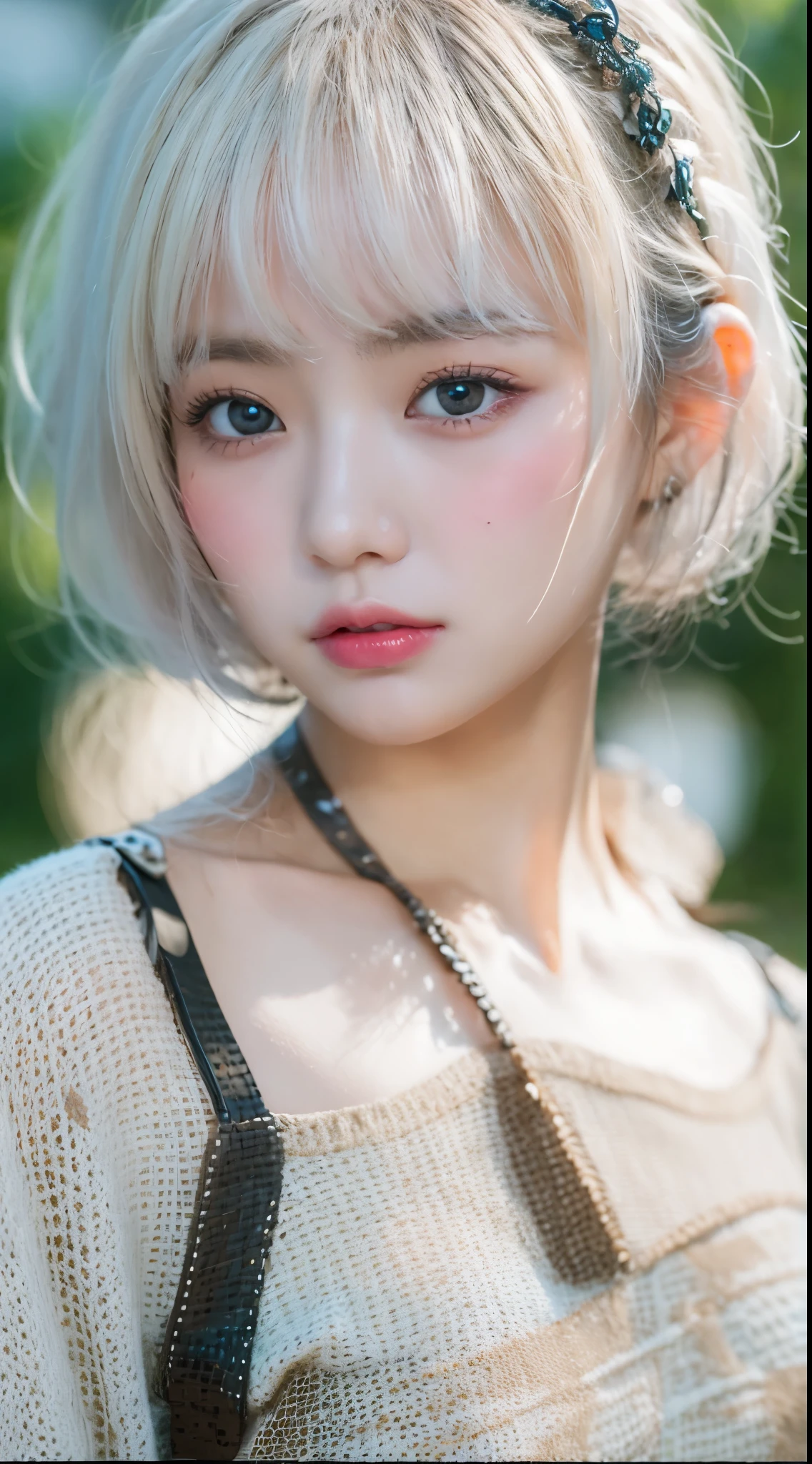 Female、White drool from the mouth、Short Hair Outdoor Fair Skin Disheveled Hair Super Cute、Soft and face、black hair、8K resolution、Super realistic、Super fine、 Soft body toned ass night、（（Highest Definition、8k、masterpiece：1.3））、Super fineな顔、Super fineな唇、Fine eyes、double eyelid、white dress:1.1