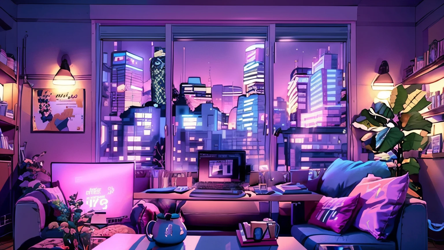 Girls are traders, Pink Theme, Style Anime, Computer, living room, in the Computer screen is chart stock night light , (extremely detailed:1.2), (Warm light:1.2), muste piece, Super realistic,At 32K, Highly detailed CG Unity 8K wallpaper, best quality  (muste piece,best quality:1.5)