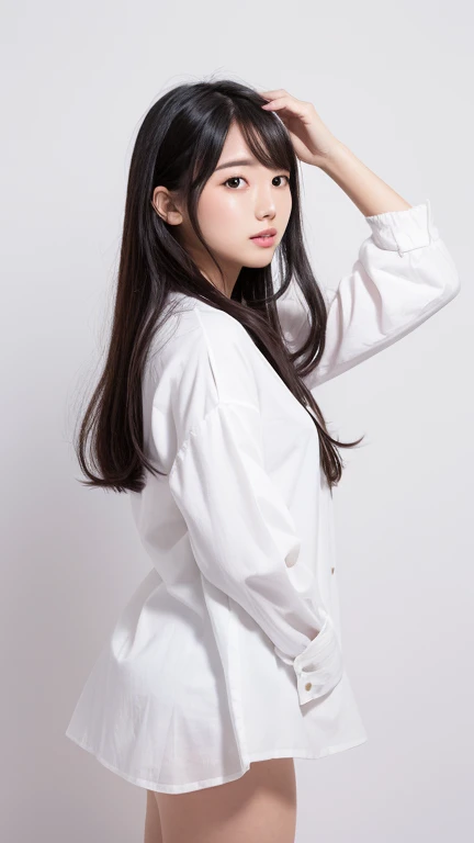 masterpiece　High resolution　Female student　Delicate face　Thick eyebrows　Deep-set eyelids　natural atmosphere　boyish　　mole　Tanuki face　Tank top　Open your mouth wide　Listen to the Earth　Listen to the sounds of the earth　A bright future　