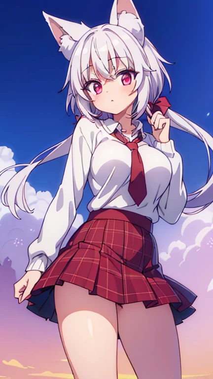 ultra-detailed,
master piece,best quality,high resolution,
beautiful eyes,detailed eyes,detailed face,
beautiful detailed eyes,symmetrical clear eyes,
1girl,(Sniper),Pleated skirt,mini skirt,Large Breasts,smile,