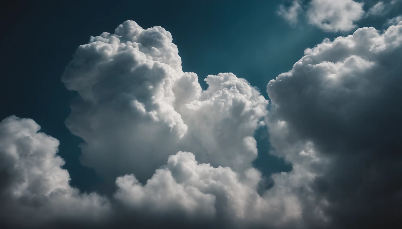 an abstract shot of a cumulus nimbus cloud, experimenting with long-exposure techniques or unique angles to create a visually striking and ethereal image