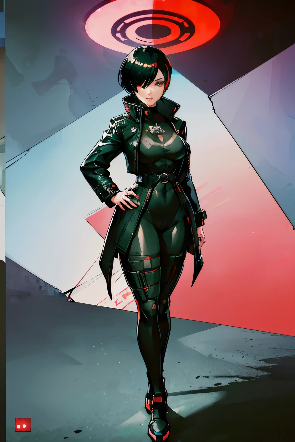 a close up of a person in a black suit with a gun, ghost in the shell art style, female cyberpunk anime girl, styled like ghost in the shell, digital cyberpunk anime art, cushart krenz key art feminine, persona 5 art style wlop, cyberpunk anime girl mech, anime cyberpunk art, style of raymond swanland, cyberpunk anime girl