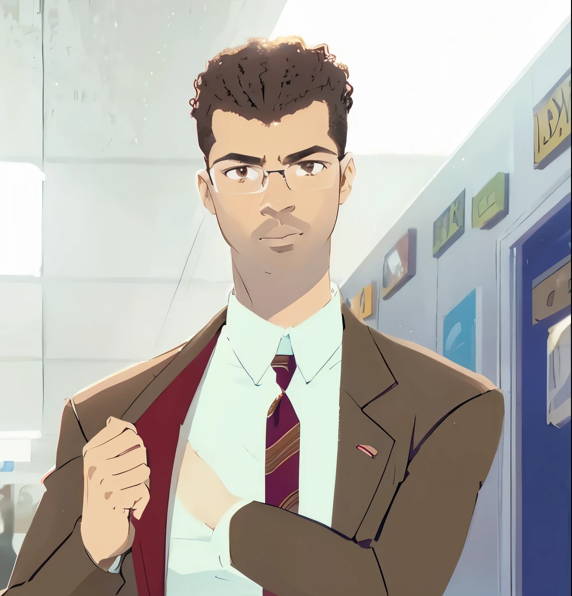 African—American Man, looks like Richard Ayoade, very much like Richard Ayoade, dark-skin, same face sculpture.