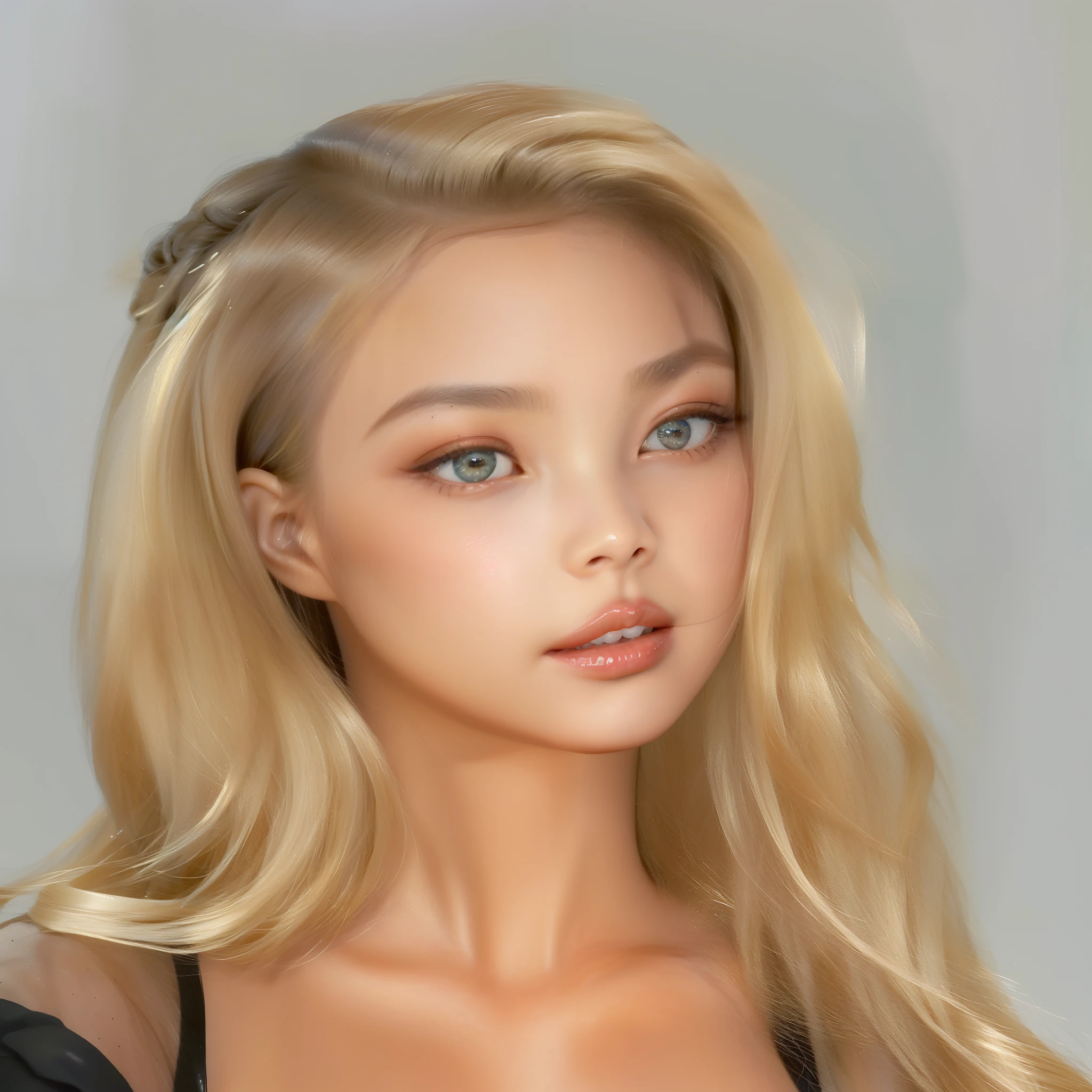 realistic,18 year old girl,Hair blonde and short、Wearing a white dress shirt,Face Real,Sexy pose on bed、Look up from below and eye contact、Open mouth、Expression of desire、Cleavage emphasireasts enlarged,facial, cream dribbling from mouth, --auto --s2