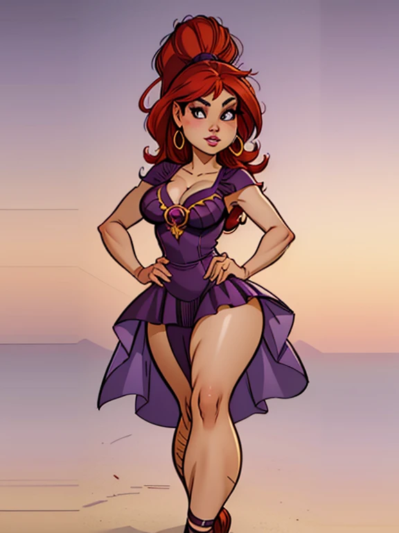 a woman in a purple dress posing for a picture, extremely detailed artgerm, starfire, cutesexyrobutts, commission for high res, in the style artgerm, style artgerm, full body portrait of jean grey, by Jason Chan, artgerm and lois van baarle, style ivan talavera and artgerm