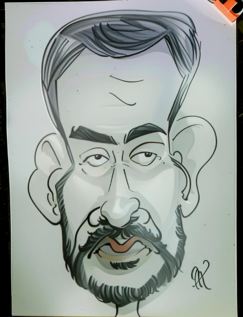 drawing of a man with a beard and mustache, caricature, caricature!!!, caricature style, caricatural, cartoon portrait, caricature illustration, cartoon drawing, inspired by Sudip Roy, caricaturist, artist sketch, artistic sketch, cartoon art, potrait, professional sketch, alarcon caricaturista, realistic cartoon, jim carrey caricature realism, cartoonist