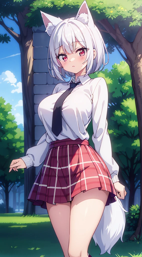 takashi takeuchi、Tsukihime、Warden Brunestad、女の子1人、Ahoge、(a blond:1.3)、a miniskirt、(Blue skirt)、red eyes、short-hair、skirt by the、Smile with open mouth、(独奏)、White sweater、(White turtleneck)、((masterpiece))、Black pantyhose、(black thighhighs:1.3)、(Skirt lift:1.3), (White panty:1.3)、(Skirt that rolls up:1.3)、(Fully exposed panties:1.5)、outside of house、plein air、blue-sky
