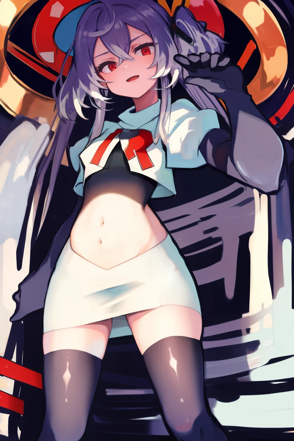 mononobe no futo, One Girl, Long sleeve, Sleeves edged with ribbon, Gray Hair, blue eyes, Proud face,
Underbust, Medium Chest, Spread your legs,Butt,Thighs,Plump,milk,Underarm,Underbust,vapor,High Leg,Low - Angle