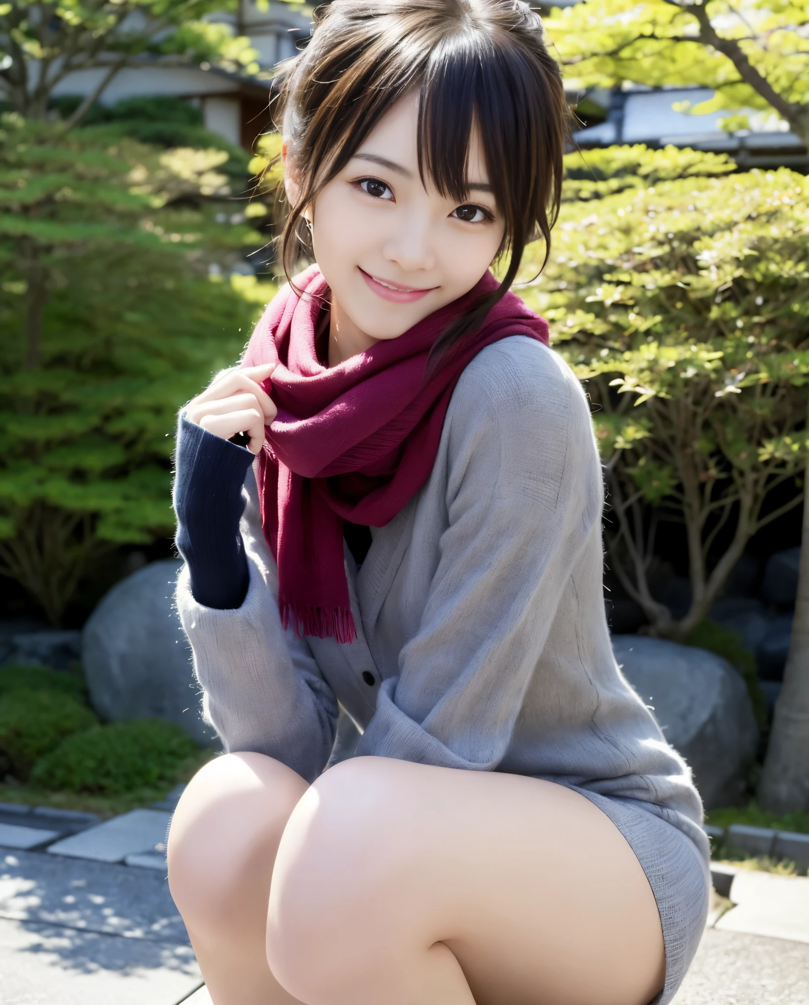 anatomically correct,Masterpiece of,High image quality,((Japan hair)),((natural smile)),((hair is blowing in the wind)),super detail、High quality textures、intricate details、detailed、非常detailedなCG、High quality shadows、Detail beautiful delicate face、Detail beautiful delicate eyes、Depth of the bounds written、Ray tracing,1 girl, japanese girl, cute type, slender,Woman in a scarf, Dress like a college girl、japanese girl, Japan Women Fashion Models, Beautiful young Japan woman, gorgeous young japanese woman, beautiful japanese woman, japanese girl, real life anime girl, Beautiful japanese girl, japanese model, 美しいjapanese girlの顔, young asian girl