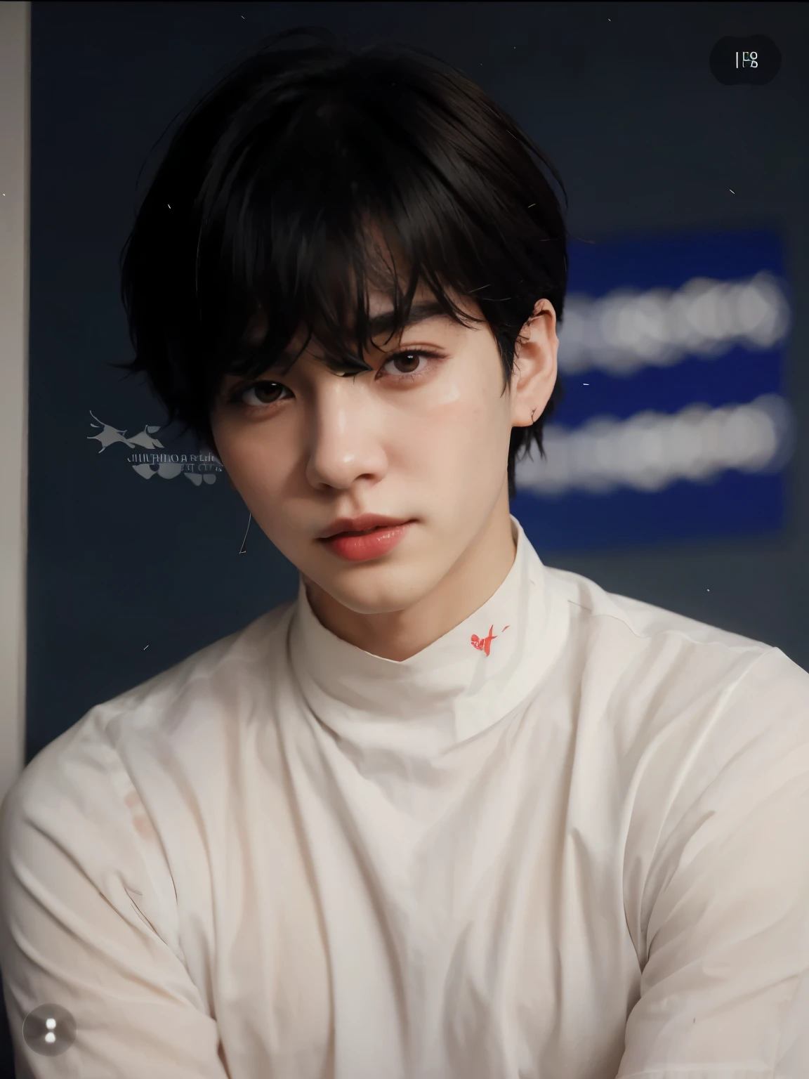 a close-up of a person with red lipstick and a white shirt, realism artistic style, estilo de realismo anime, obra de arte al estilo de guweiz, jungkook, inspirado en jeonseok lee, realistic art style, inspirado en Yanjun Cheng, inspirado en Russell Dongjun Lu, retrato realista kawaii, in bowater art style, cai xukun