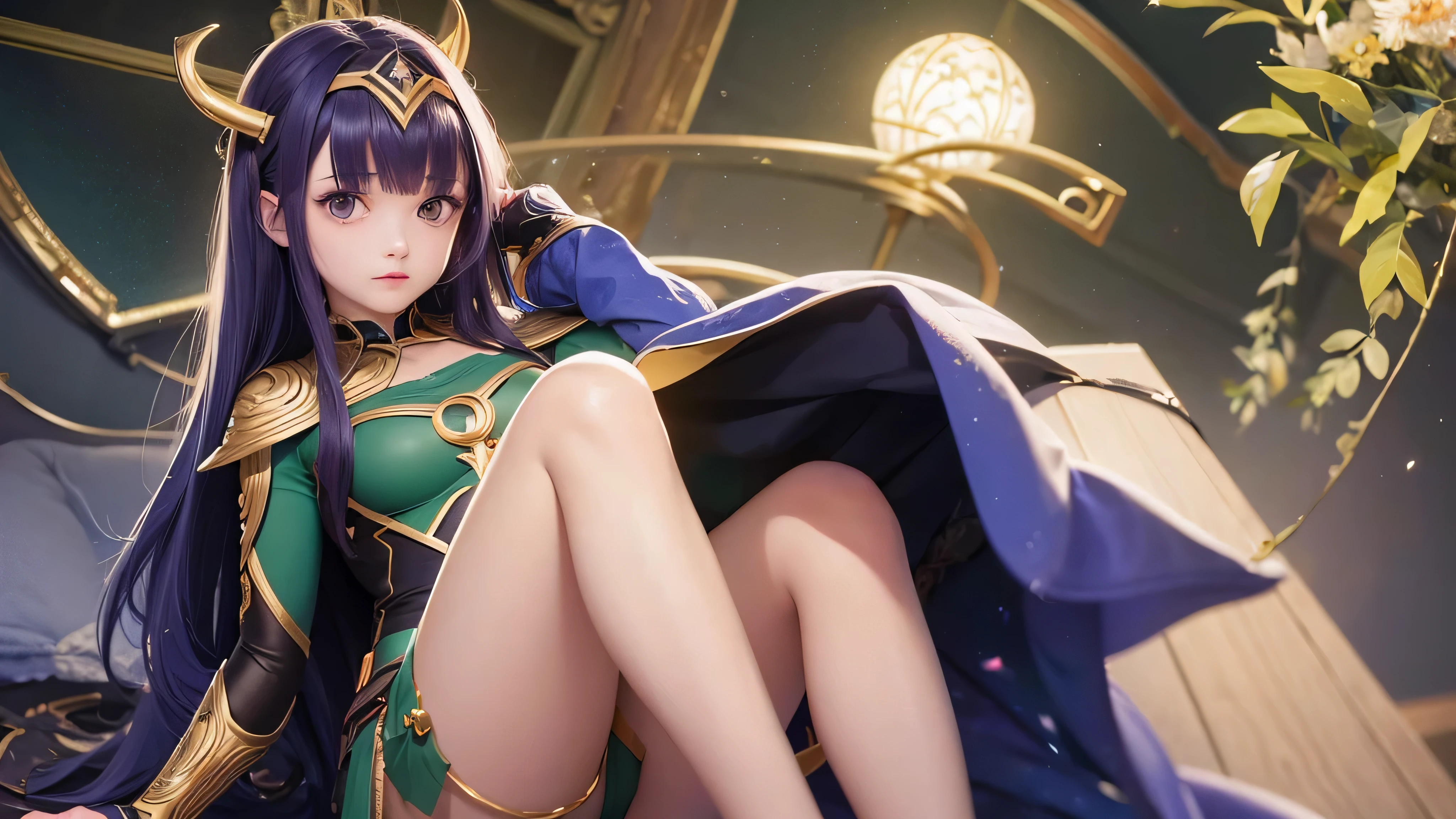 (obra de arte) (ultrarealista) de anime, Loki feminino, roupa original, marvel, Sophia Di Martino