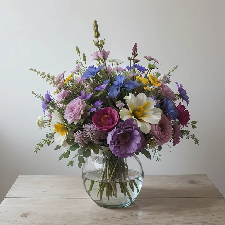 ((best quality)), ((masterpiece)), (detailed), perfect, blue iris, dahlia, pink heather, wildflowers, fireweed, freesia, pink yarrow, bouquet, illustration, painting, cartoon, beautiful, flowers, nature, vase, ribbon, flowers tied together, pretty, photo quality, gorgeous flowers, flower bouquet, bouquet in a vase, blue iris, dahlia, pink heather, wildflowers, fireweed, freesia, pink yarrow, tattoo style, tattoo