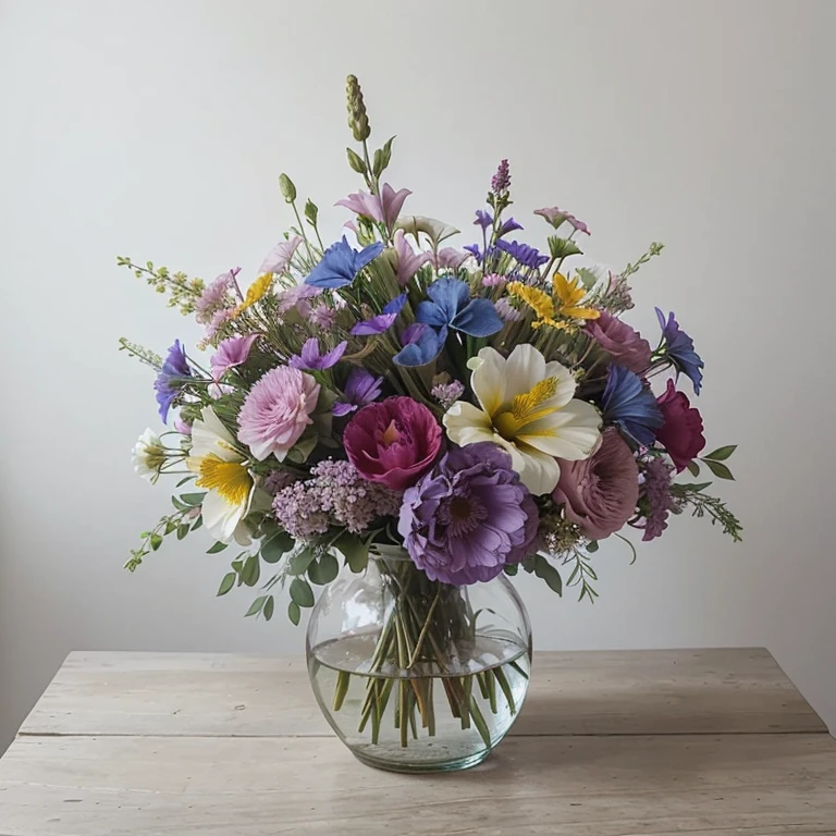 ((best quality)), ((masterpiece)), (detailed), perfect, blue iris, dahlia, pink heather, wildflowers, fireweed, freesia, pink yarrow, bouquet, illustration, painting, cartoon, beautiful, flowers, nature, vase, ribbon, flowers tied together, pretty, photo quality, gorgeous flowers, flower bouquet, bouquet in a vase, blue iris, dahlia, pink heather, wildflowers, fireweed, freesia, pink yarrow, tattoo style, tattoo