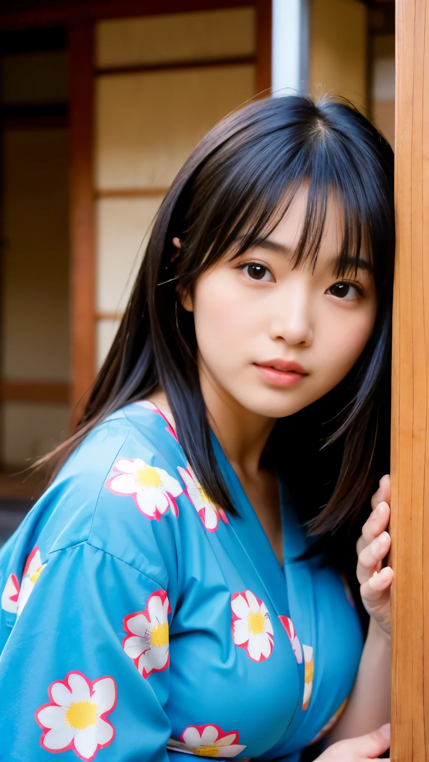 Best-quality, Masterpiece, Ultra-High-Resolution, (Photorealistic:1.4), Raw-Photo, Extremely-Details, Perfect-Anatomy, lesbian couple, (15-years-old and the most popular Japanese idol, extremely cute face like a most famous Japanese idol, extremely beautiful big-black-eyes, extremely beautiful long-haired), (25-years-old and the most popular Japanese actress, extremely beautiful face like a most famous Japanese actress, extremely beautiful large-black-eyes, extremely beautiful short-cut-haired), (all having a lot of fun at Japanese-hot-spring-inn, all wearing Japanese-YUKATA, 25-year-old girl is fondling the breasts of a 15-year-old girl. Both of them are feeling surprisingly sexually excited. Both of them are feeling amazing sexual pleasure.) detailed Japanese-hot-spring-inn, detailed Japanese-YUKATA