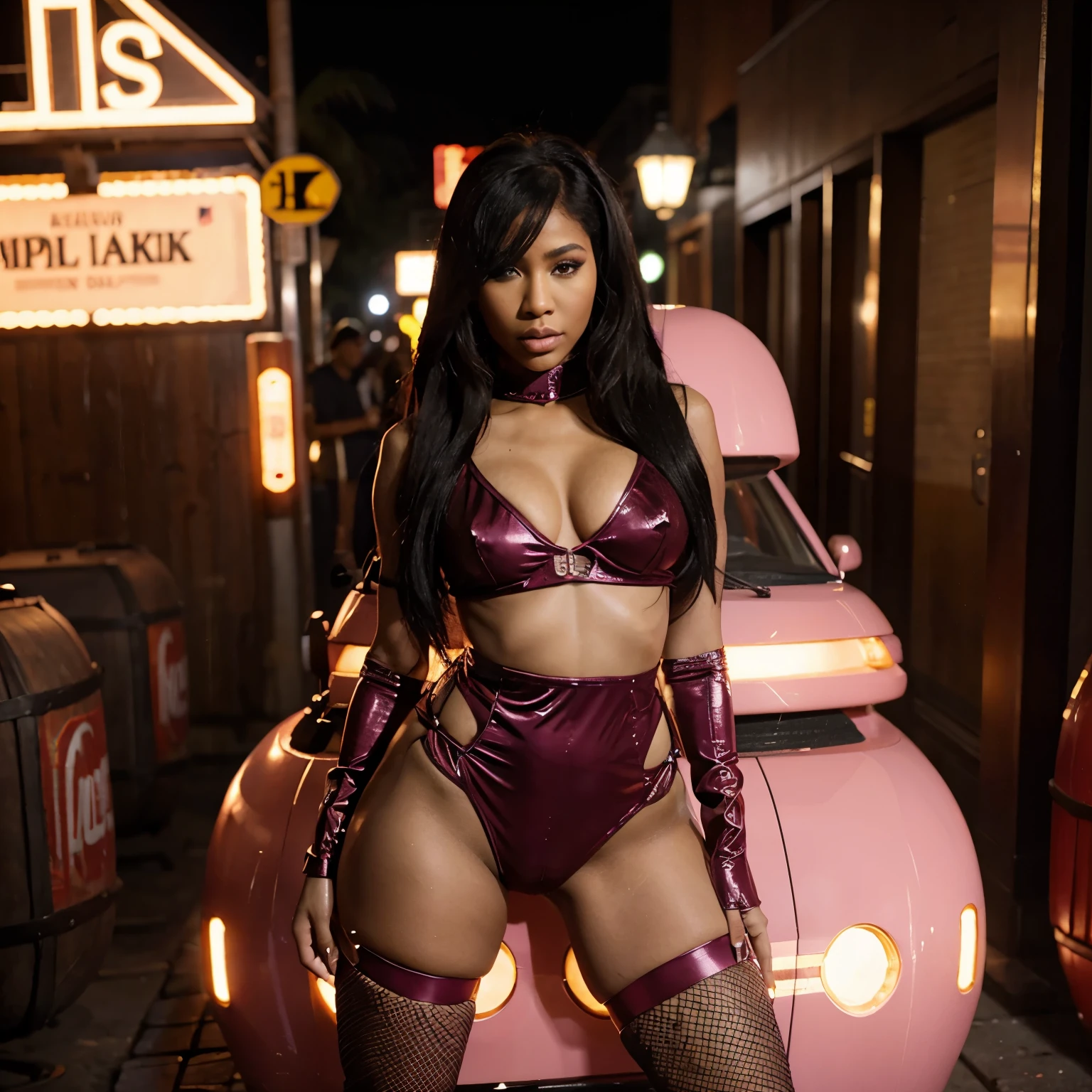 Nicki Minaj In a slutty costume