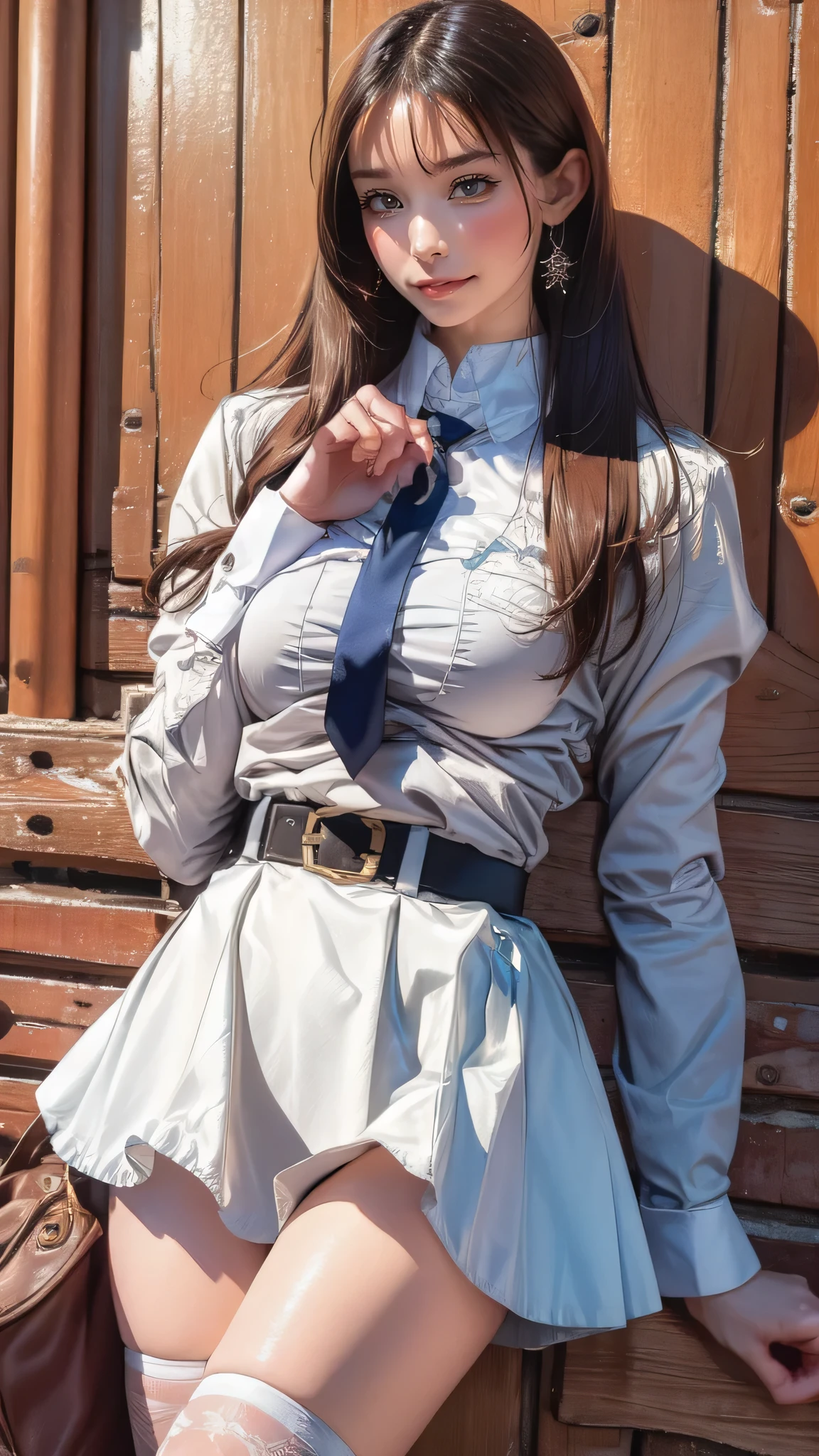 (random sexy pose),extreme close-up,1girl,(ultra detailed skin),curvy,petite,beautiful breasts,(large breasts),pale skin,pointy breasts,erect nipples,(fantasy art,Highest image quality,Hyperrealist portrait,(8k),ultra-realistic,best quality, high quality, high definition, high quality texture,high detail,beautiful detailed,fine detailed,extremely detailed cg,detailed texture,a realistic representation of the face,masterpiece,Sense of presence,Dynamic,bold),ponytail,(ultra thin hair),(ultra soft hair),(ultra straight hair:1.5),Swept long bangs,extra light coppery amber hair,hair over one eye,clothed,school uniform
