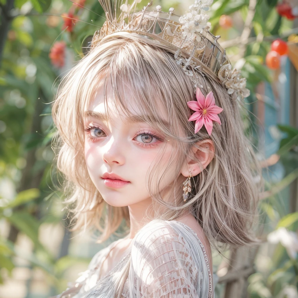 best quality、high resolution、very detailed、masterpiece、(live shooting:1.5)、bona fide:1.5、photobona fideistic:1.5、Very delicate and beautiful、small details、(European:1.4)、(open your legs:1.1)、Elegant and beautiful fairy portrait、She blends in with nature、Beautiful like a fairy、obvious, light나는 피부、Emerald green eyes、(Delicate and soft blonde hair)、light, Feather-shaped head ornaments and accessories、Elegant and flowing fairy-like attire、A background that harmonizes with nature