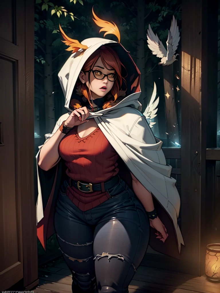 breathtaking (best quality, masterpiece, detailed, 8k)
RAW, realistic cinematic photo, Angelic female anthro furry fox, mage, detailed fur, red fur, narrow muzzle, sultry yellow eyes, slit pupil, red hair, Textured long bob, black nails, wearing ornate robes, opulent magical equipment, green hooded cloak, small round glasses, carrying spell book, dynamic action pose, close up, A gate composed of interwoven vines and flowers, representing the connection between nature and magic, casting spells, defending against attackers, posed in misty forest battle, Mesmerizing (Radiant Aura:1.2), shot from dynamic angle, (masterpiece, award-winning, professional, HDR)