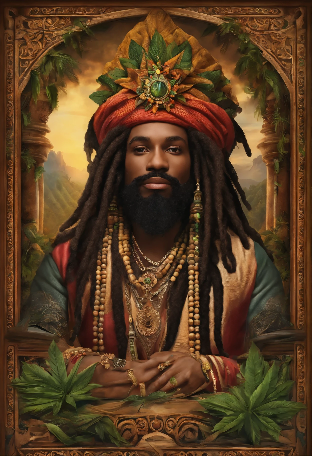 Cannabic Castle has long, Rastafarian hair, conhecidos como "dreadlocks", que caem em cascata por seus ombros. Seu rosto exibe uma barba espessa e expressiva. He usually wears colorful clothes and prints with -related motifs, mostrando seu comprometimento com a causa.