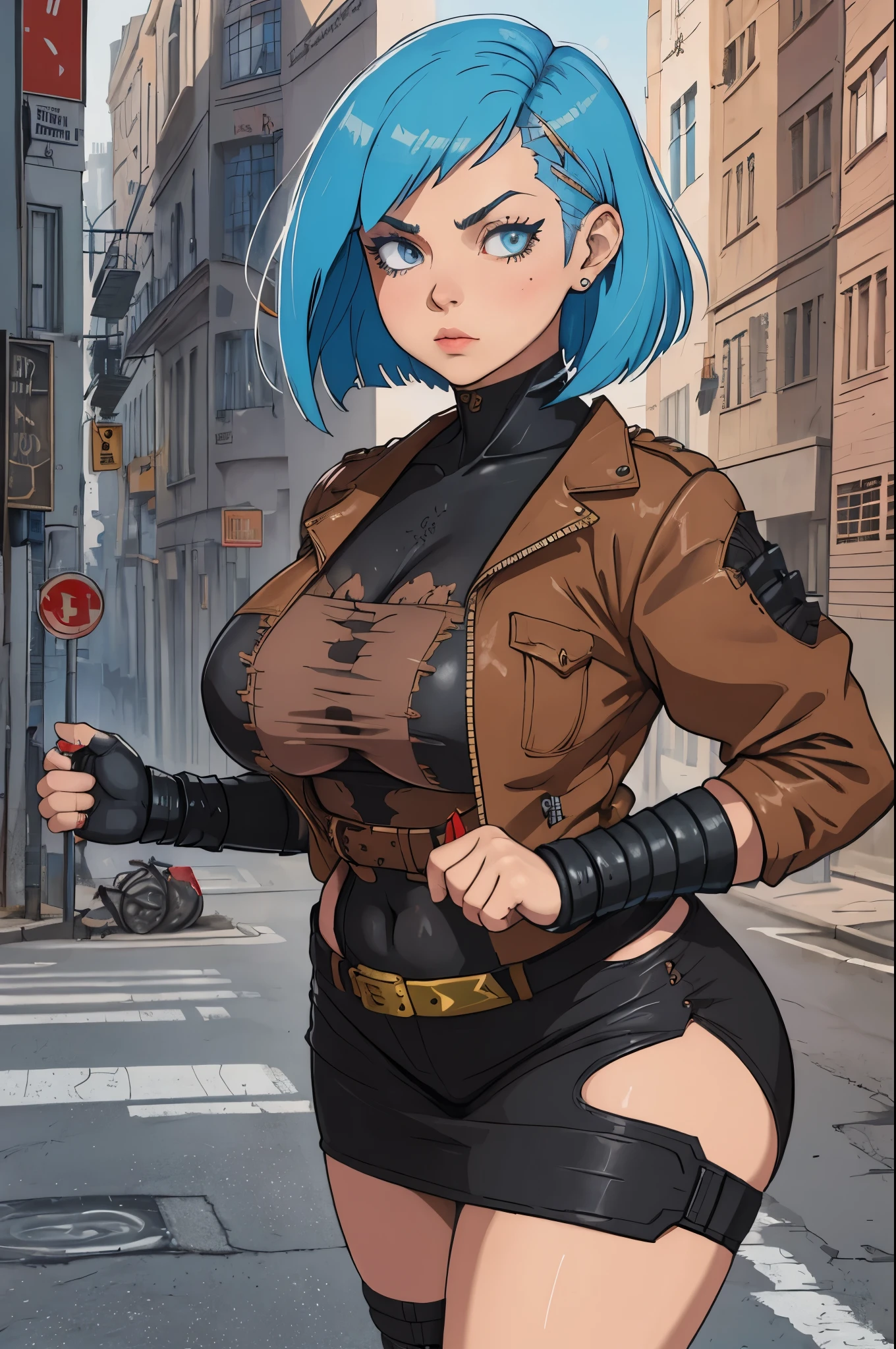 1 beautiful female, heavy metal , bobcut
fututristic, city street
enki bilal
realistic,