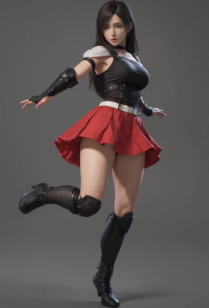(best quality,ultra-detalhado),(Realistic:1.37),Tifa Lockhart,Rosto bonito e detalhado, textura ultra realista, rosto delicado, corpo delicado, Fit physique