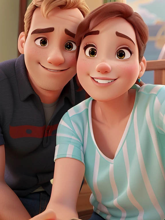 casal no estilo disney pixar, alta qualidade, melhor qualidade