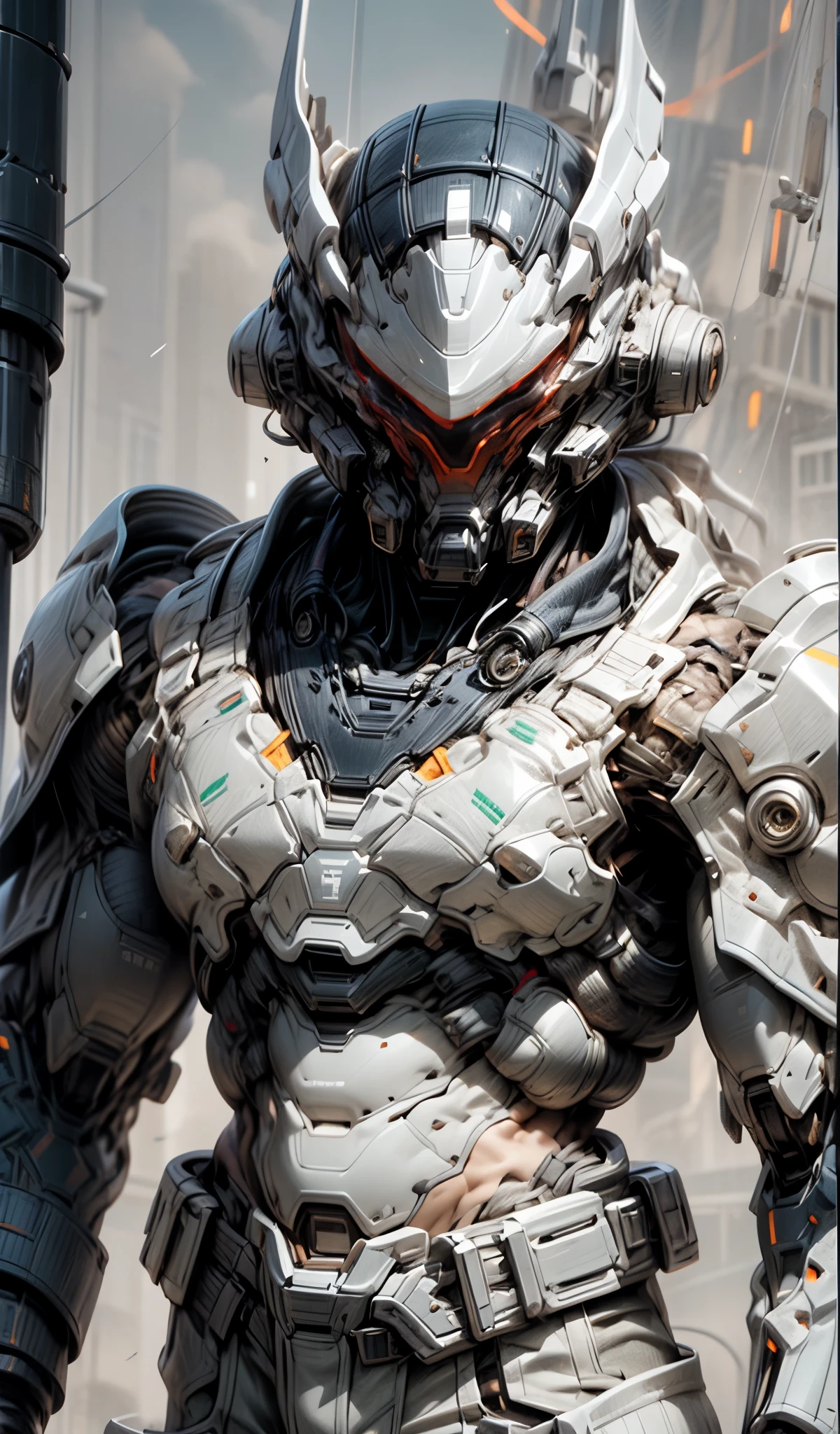 (((An epic and visually stunning digital anime masterpiece featuring a sylphlike ((masculine male:1.5)) elegant cyborg demon soldier clad in a sleek yet tactical armored yet decorated military trench coat:1.2))), (((flat masculine male chest:1.5, mechanical mecha demon knight helmet with a narrow visor:1.5))), (((the character is adorned in a (scifi tactical armored open front trench coat with a built in exoskeleton, hood pulled up), (((over a form fitted armor plated yet super sleek and sensually revealing under suit:1.6, thighs and waist exposed:1.5))), the armor plating on the upper arms and shoulders beautifully engraved))):1.4, The image showcases the intricacies of the character’s armor and clothing:1.5, ((capturing their flamboyant feminine essence and heavy mechanical demon aesthetic:1.2)), The character also possesses an androgynous charm, (((with slim yet heavily muscled gorgeous feminine physique:1.2, sylphlike with a sleek waist:1.2, toned yet beautifully sleek cybernetic arms:1.3, mechanical arms and legs:1.3, mecha muscles:1.3))), looking at viewer, (((brass metal armor and brown leather, dieselpunk:1.3))), (((depth of field, cinematic lighting, chromatic aberration, ray tracing, UHD, masterpiece, top of head covered, super detail, high details, high quality, award winning, 8k, highres)))