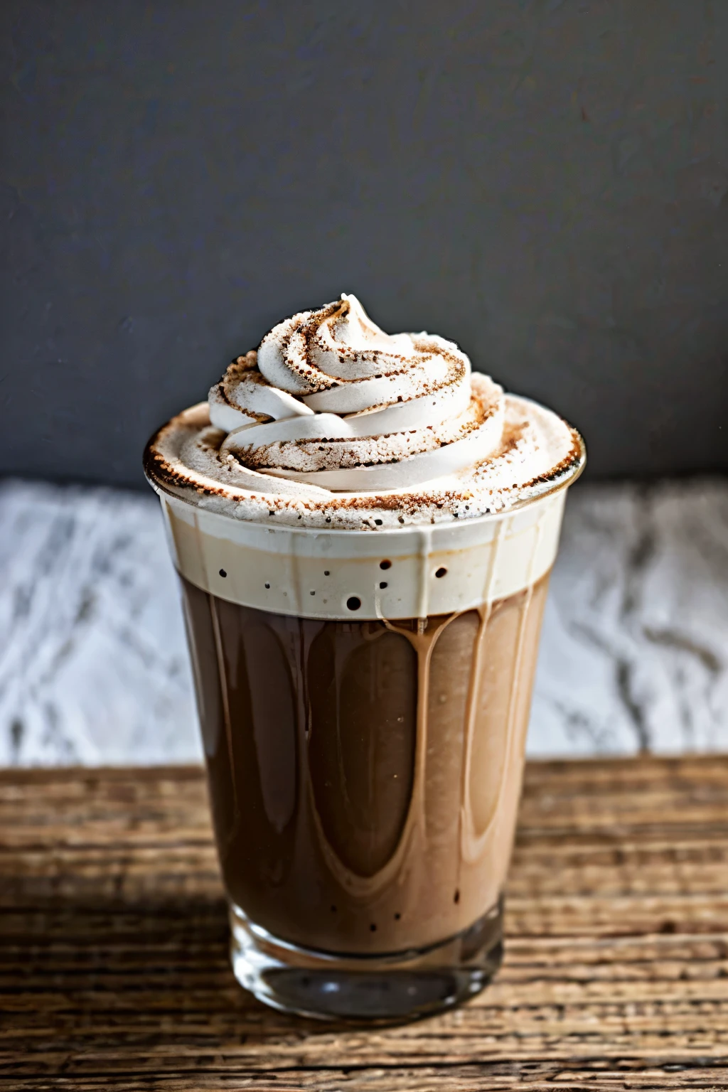 Cup of hot chocolate with beautiful milk foam, cup, realista