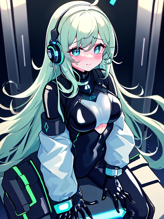 (Equestrian machine):1.3、乗馬マシーンにstraddle、straddle:1.3,Tubes and cables、holds the smartphone in her hand、(Interior of white cyberpunk futuristic space station)、1 girl、solo、full body painting、chest、Sweat、tears、heart-shaped pupil、Ahegao、Steamed body、(blue and black bodysuit):1.2、(Futuristic latex bodysuit space suit):1.1,headphone、V arm、(blush:1.3)