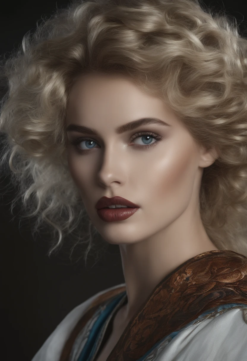 ((melhor qualidade)), ((obra de arte)), ((realista)), erik, cabelo branco, roupa preta, venda escura,