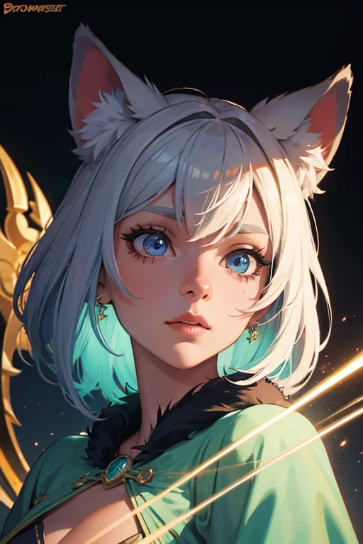 (fantasy sister, robe with gold decoration)(colorful stained glass, volumetric lighting backlighting good lighting, colorful refraction)depth of field(highly detailed beautiful face and eyes)perfect anatomy(furry beastman)(fur covered body animal facial features animal body features)(animal muzzle highly detailed fur)
