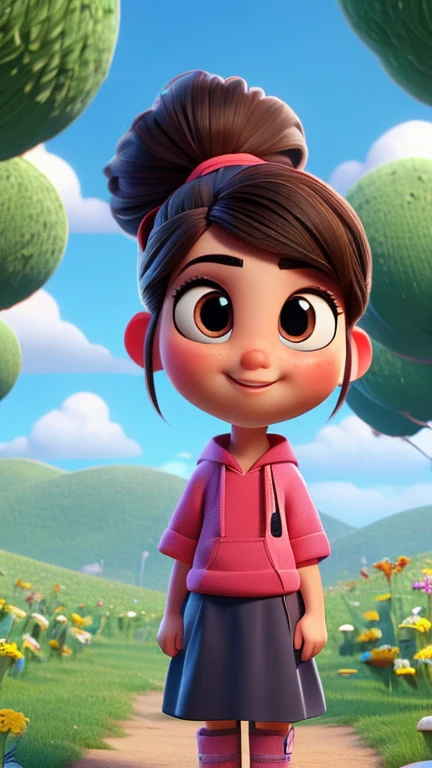 Estilo pixar, bebe loiro cabelos lisos de fraldas